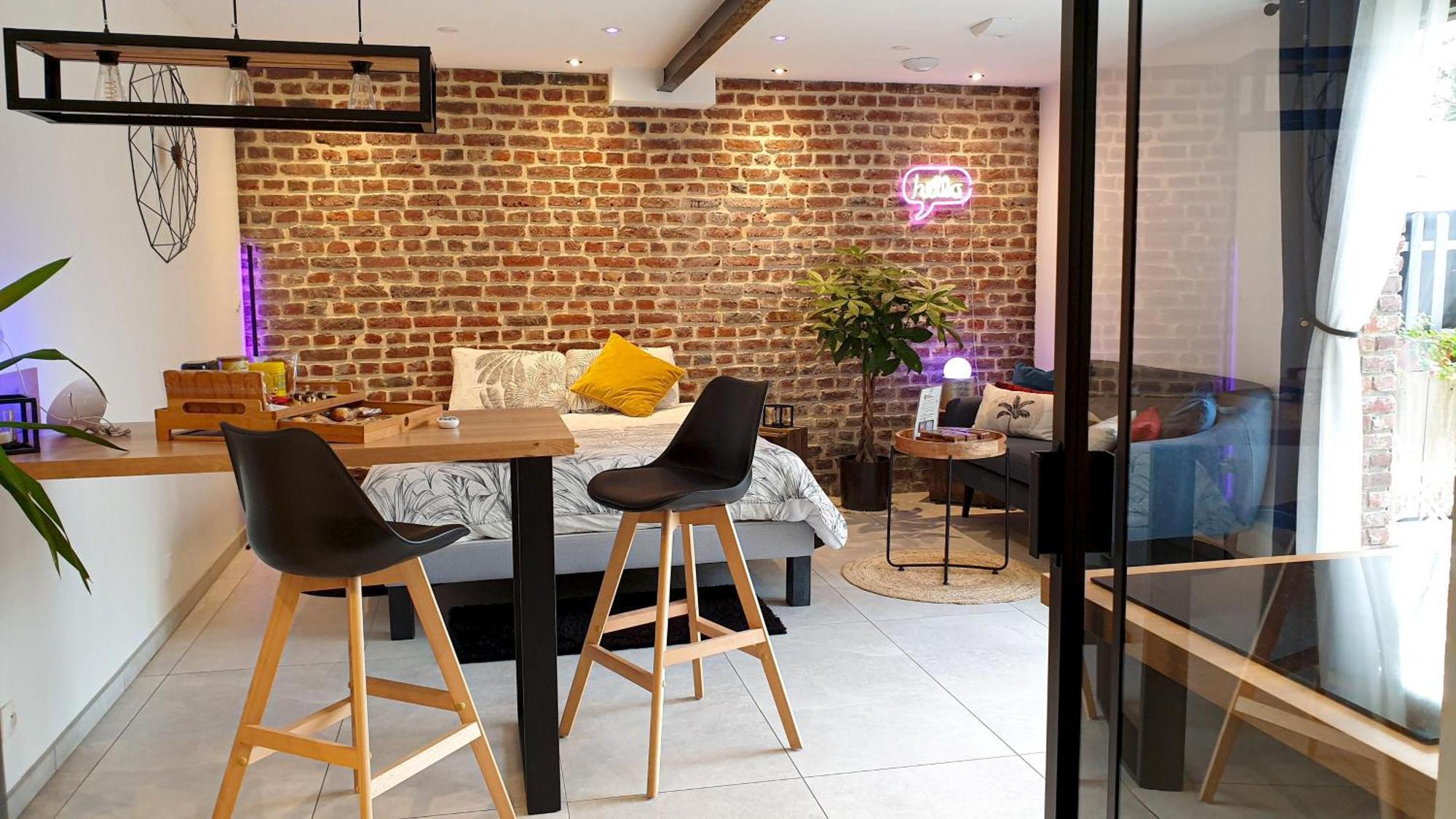 Gary Suite - Studio Cosy, Spa Et Jardin Privatif A 4 Min De Cambrai Awoingt Exterior photo